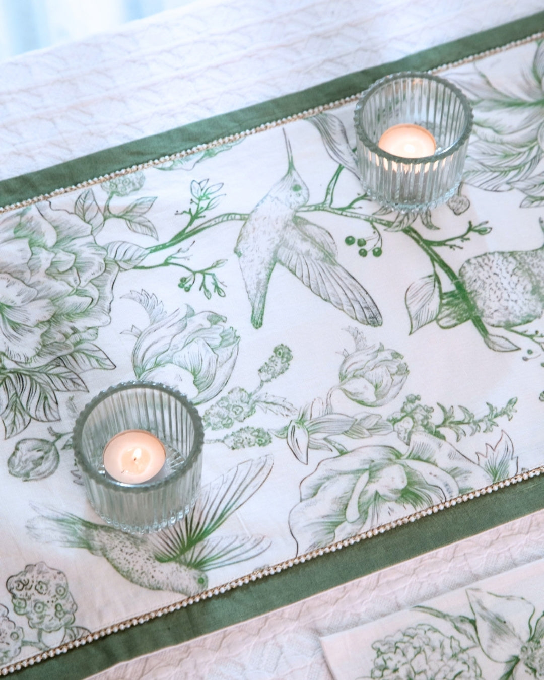 Green Botanical Table Linen Set