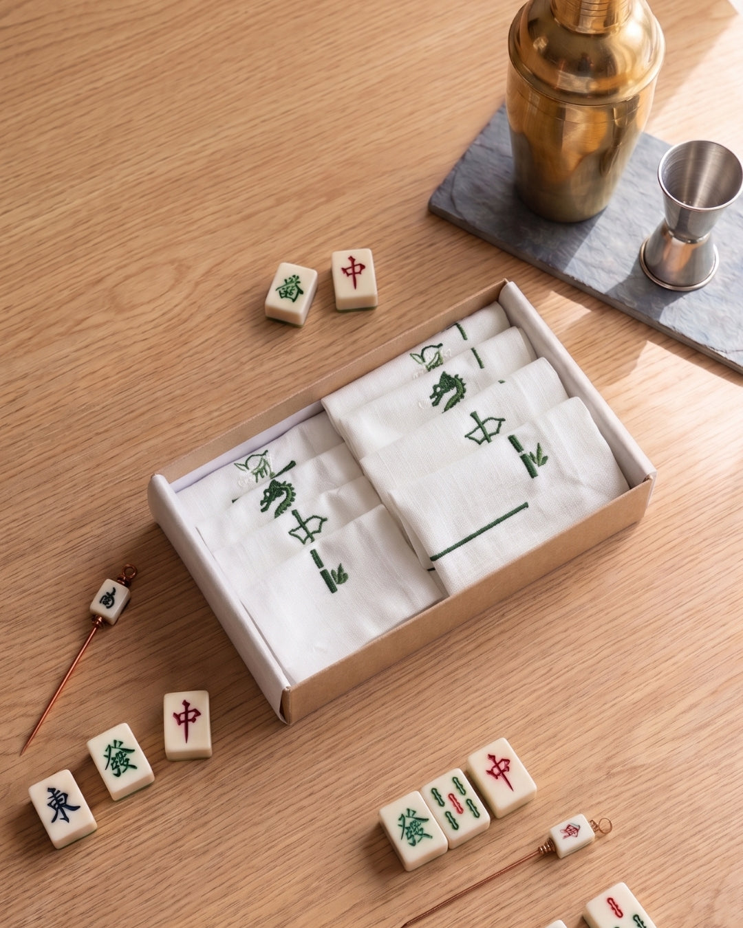Green Cocktail Napkin & Coaster Gift Set