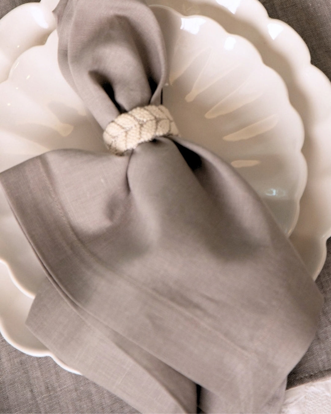 Grey Geometric Table Napkin