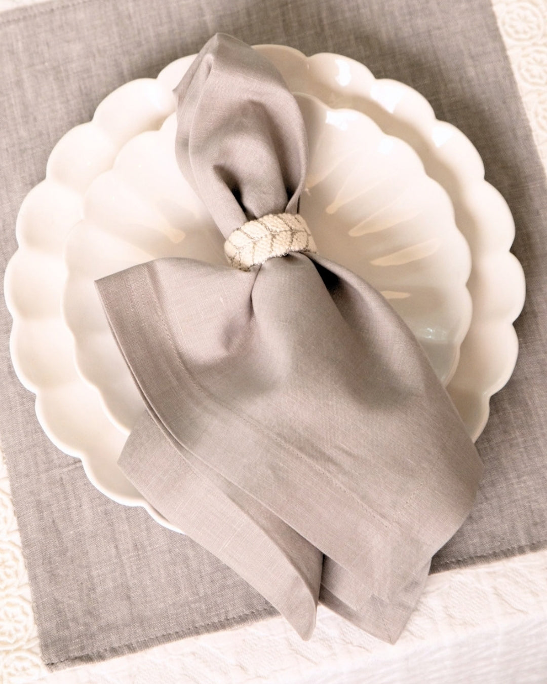 Grey Geometric Table Napkin