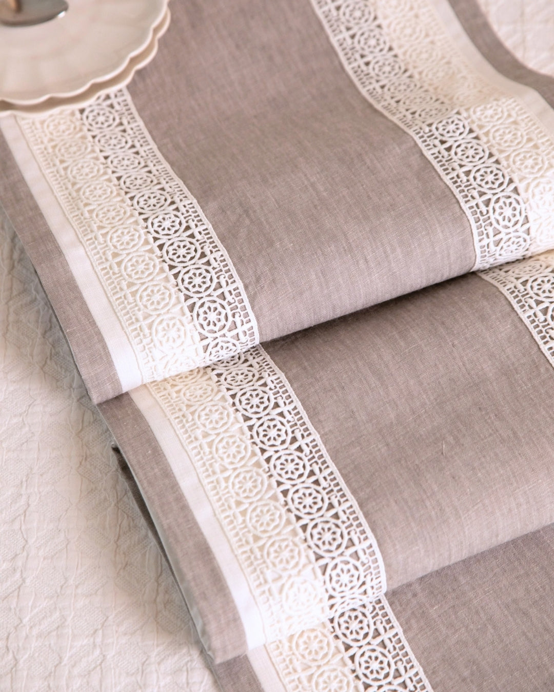 Grey Geometric Table Runner