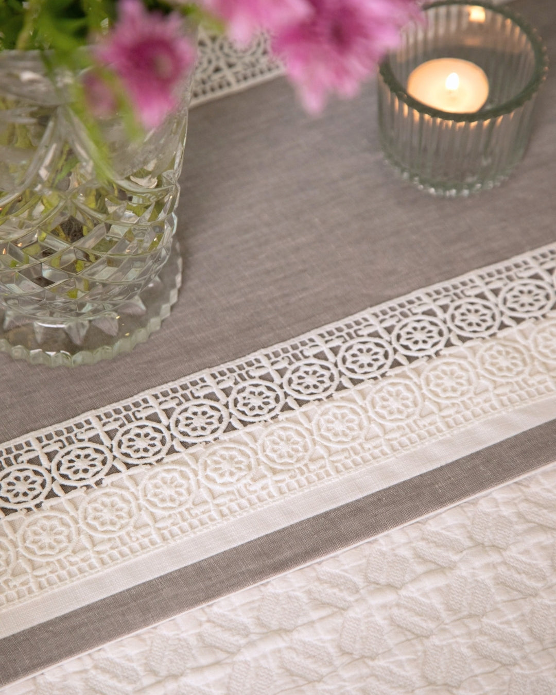 Grey Geometric Table Runner