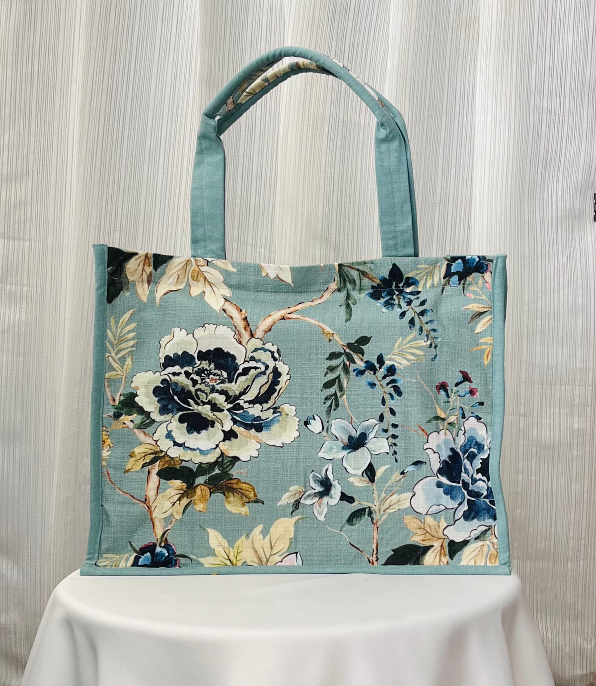 Blue Floral Tote Bag