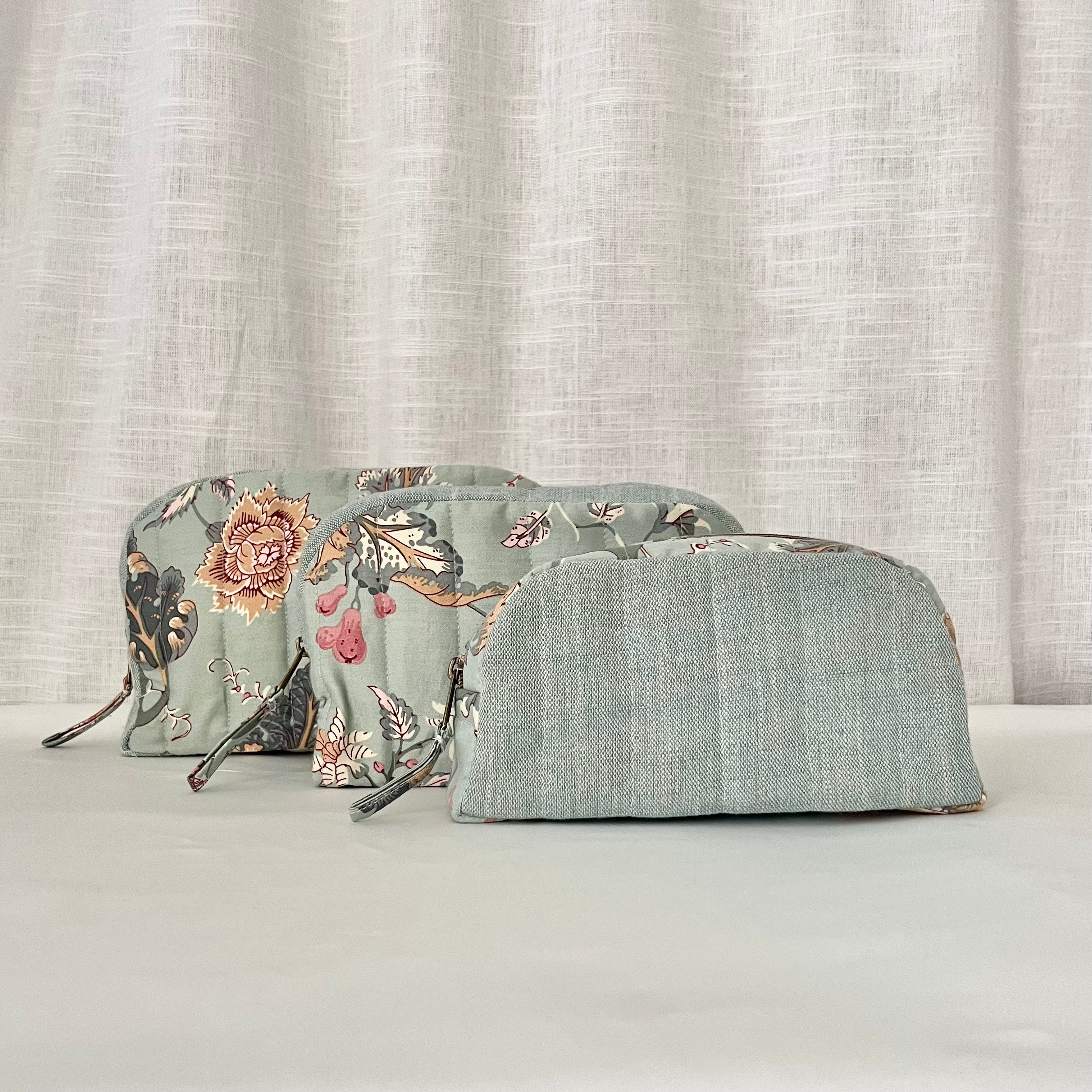 Blue Floral Pouch Set