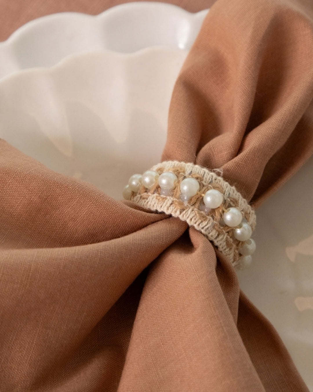Jute Pearl Napkin Ring
