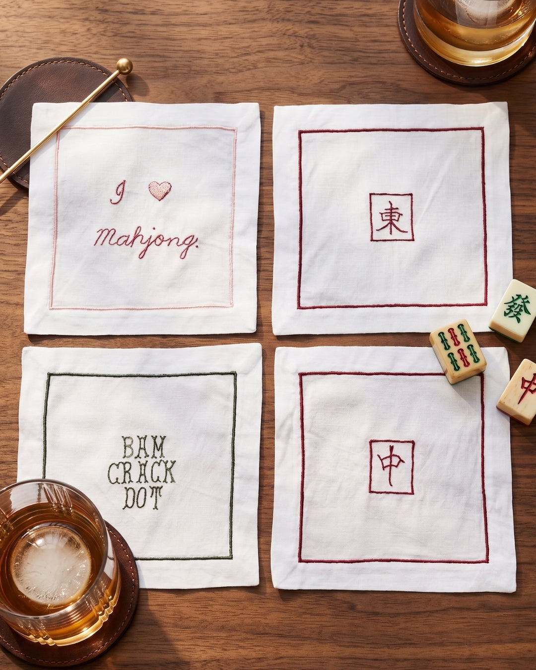 Love Mahjong Cocktail Napkin Set