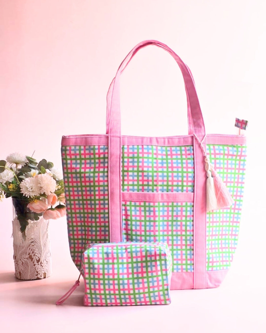 Mahjong Tote Bag & Pouch Set