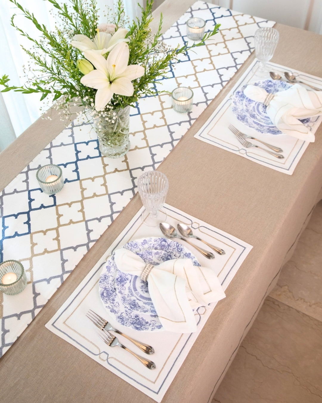 Mosaic Grid Table Linen Set