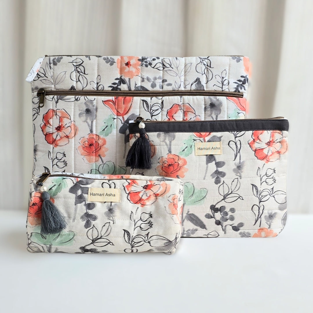 Grey Floral Essentials Set