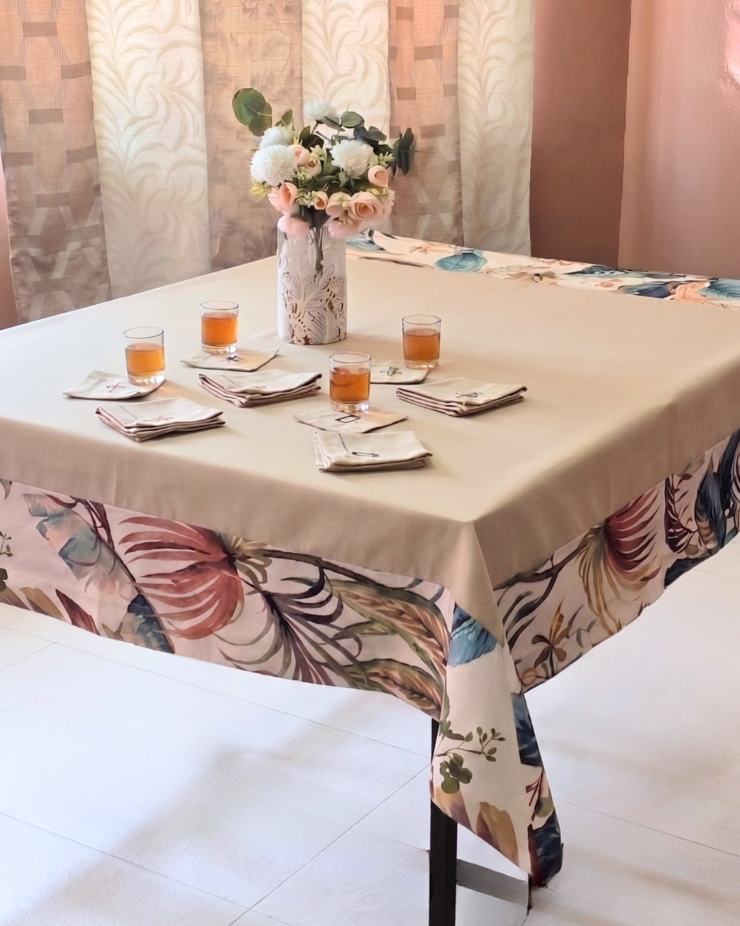 Palm Leaf Mahjong Table Cloth