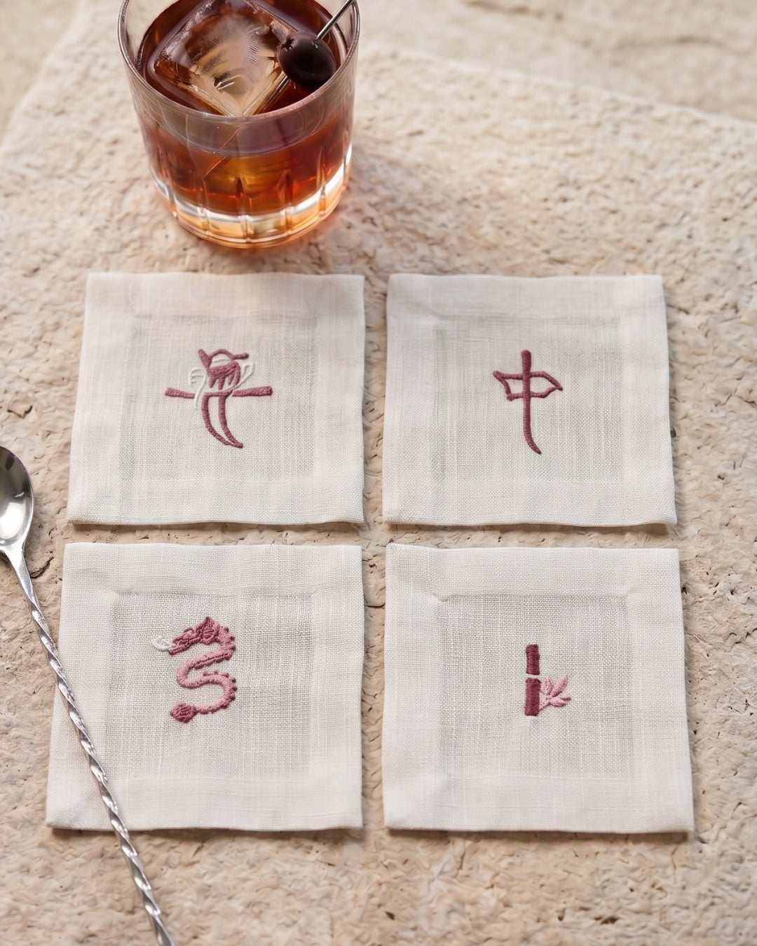 Pink Coaster Set