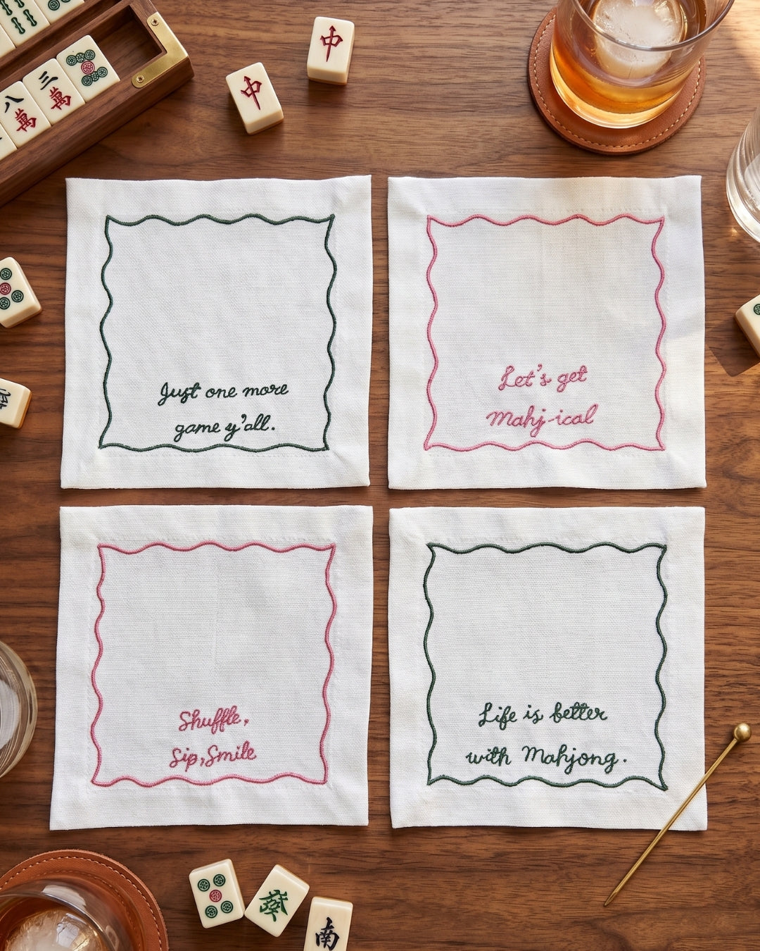 Shuffle Mahjong Cocktail Napkin Set
