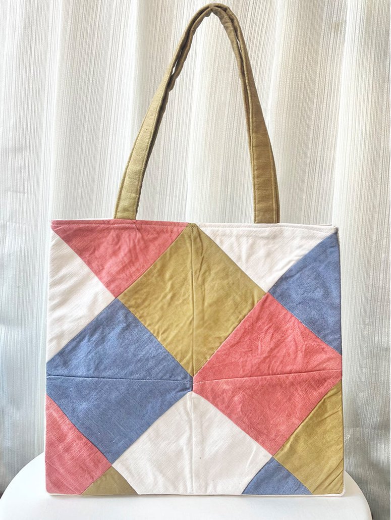 Upcycled Geometry Tote Bag