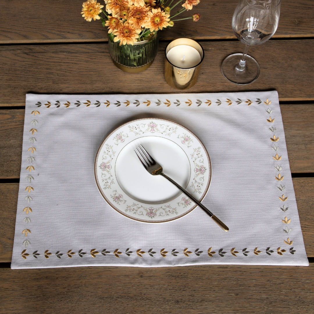 Lilac with Embroidery Table Mat