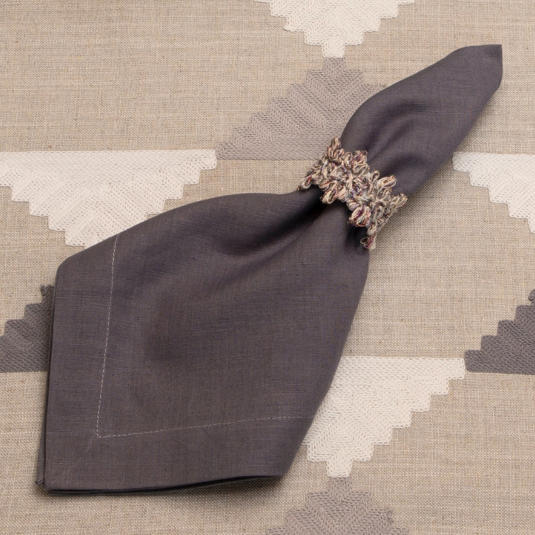 Dark Grey Geometric  Table Napkin