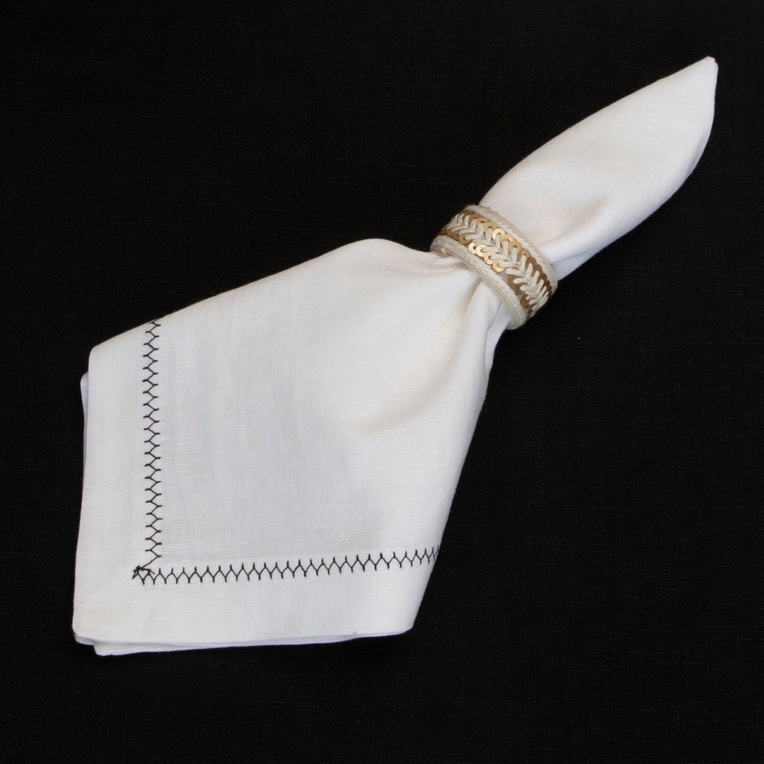 Black & White Embroidered  Table Napkin