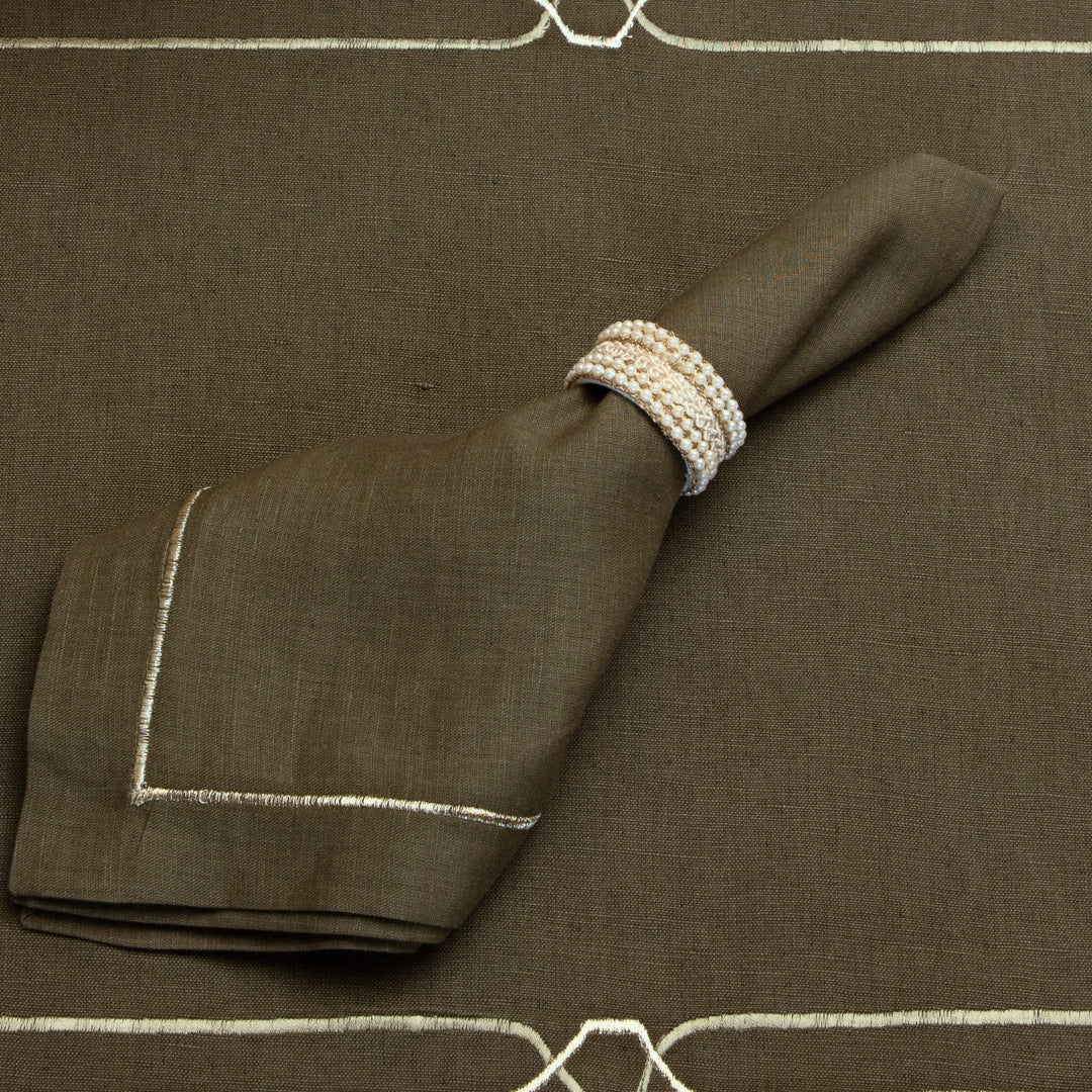 Olive Green Zari  Table Napkin