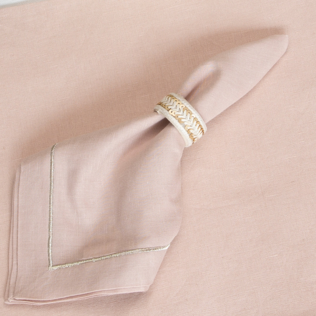 Blush Pink Embroidered  Table Napkin