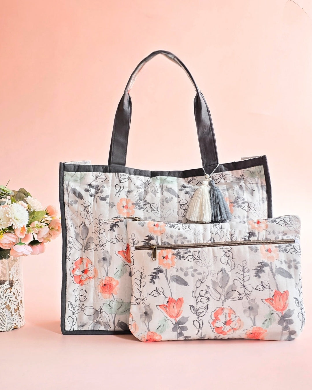 Grey Floral Professional Set