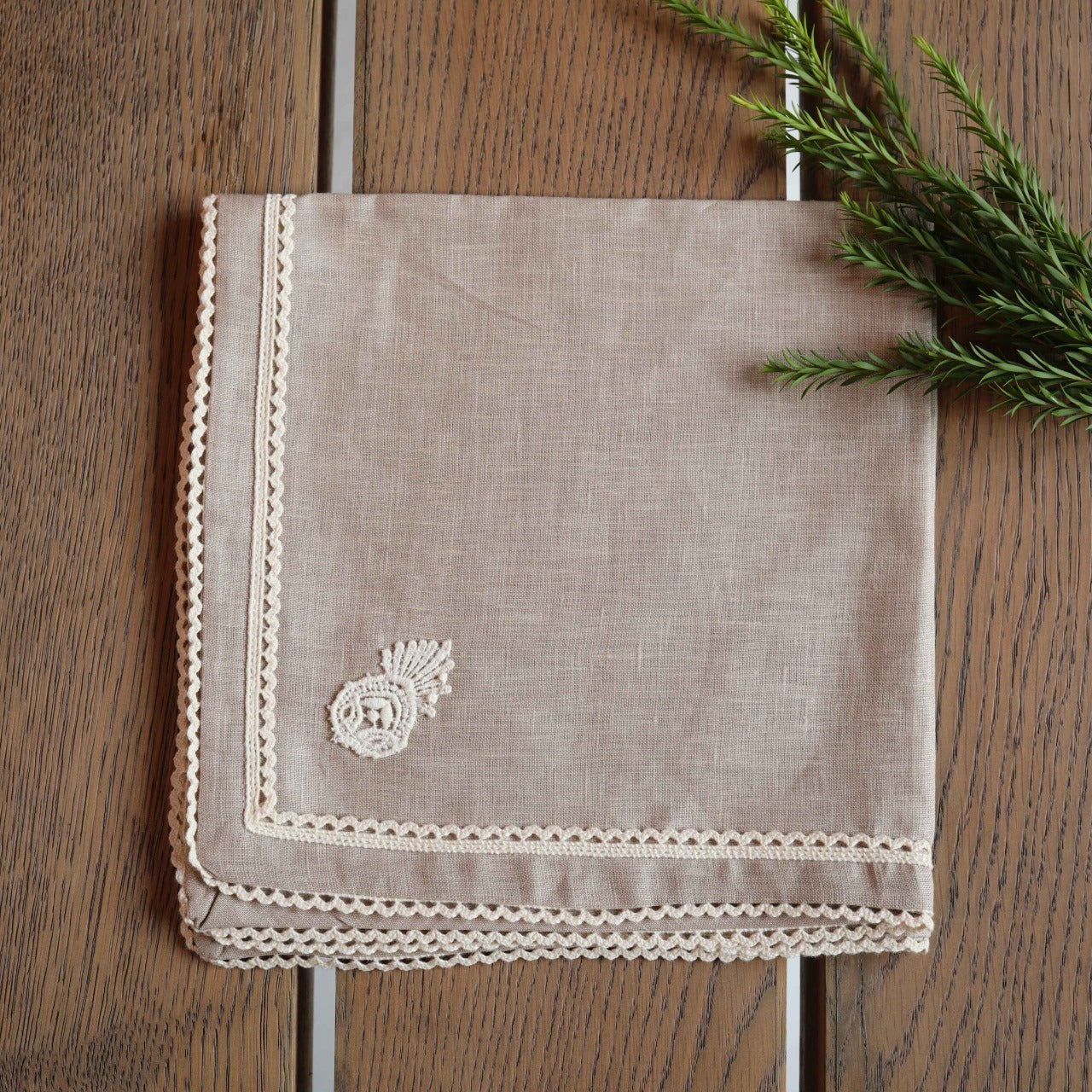 Beige With off white Patch Napkin