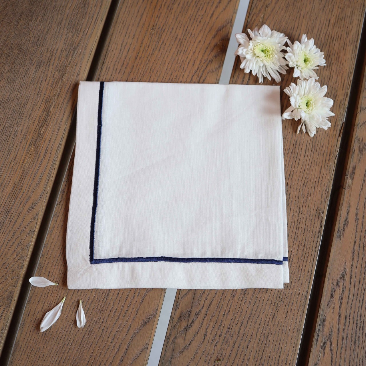 Blue Embroidered Off white Napkin - Hamariasha