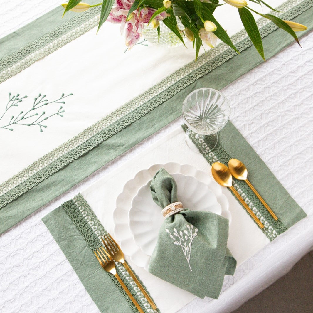 Green and Off-white Dandelion Set