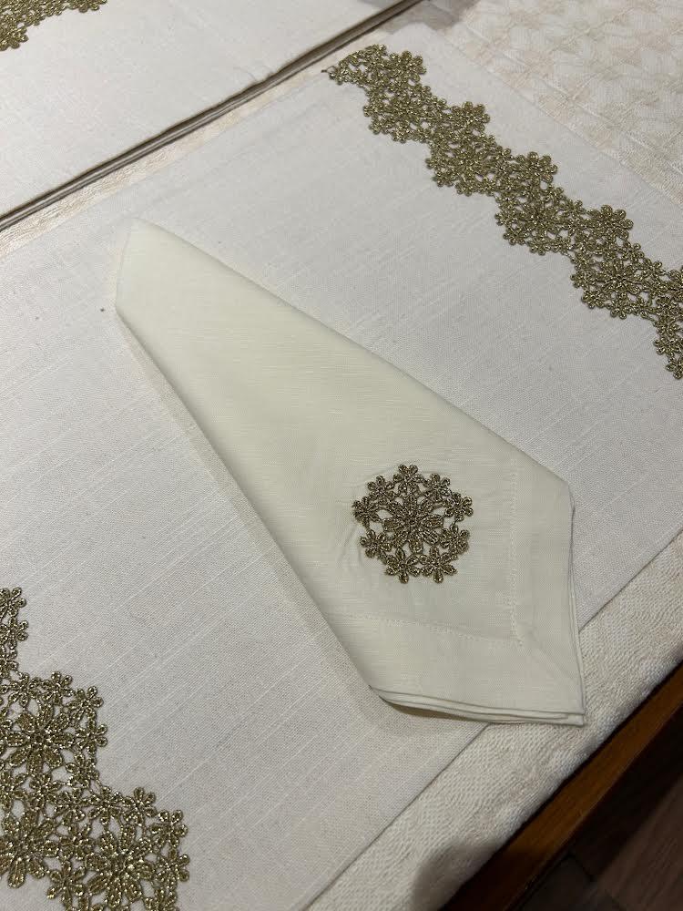 Antique gold Lace table Napkin