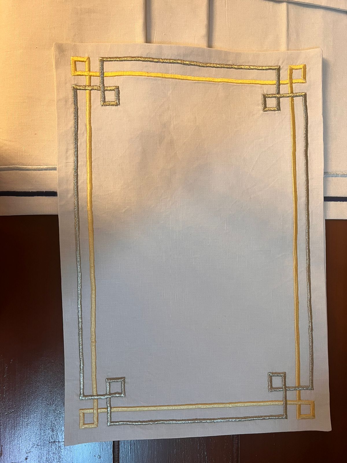 Off White Embroidery Table Mat