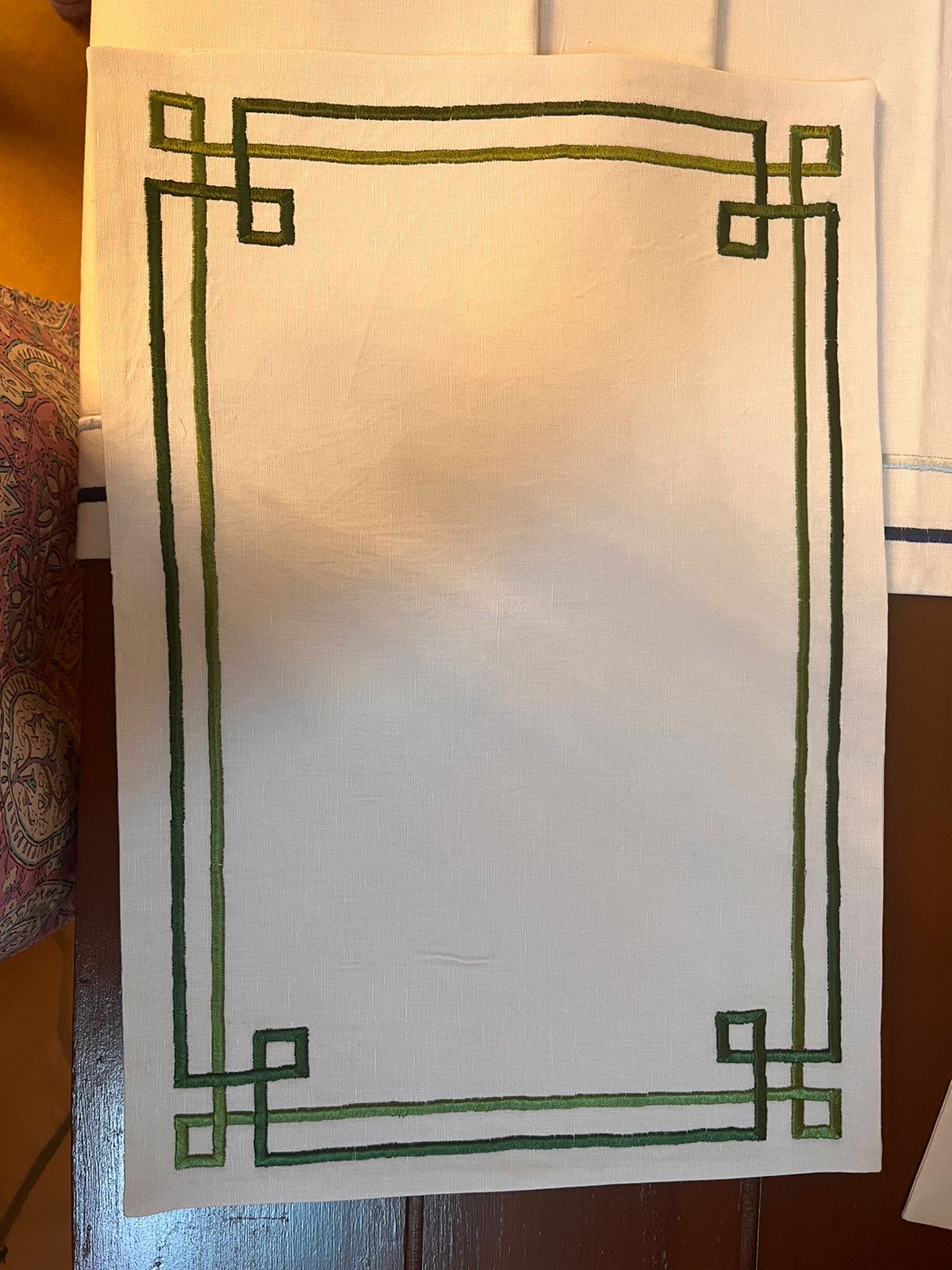 Off White Embroidery Table Mat