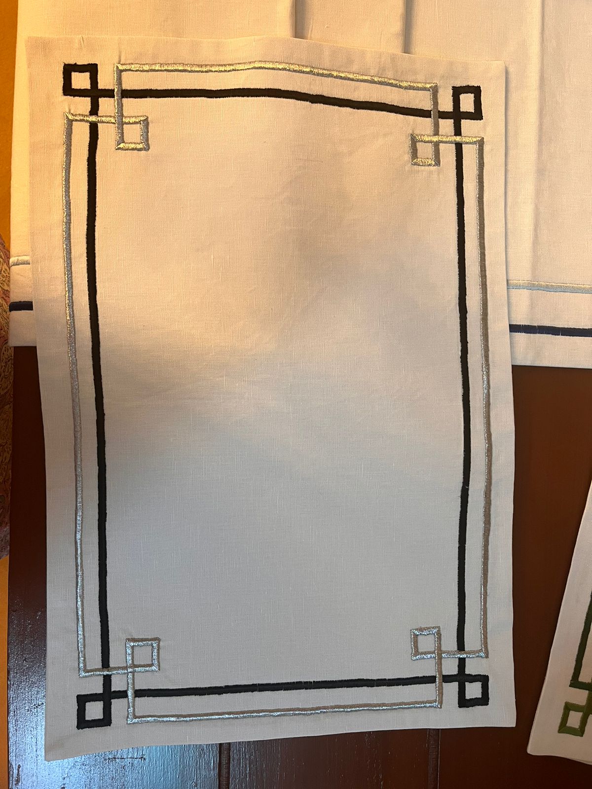 Off White Embroidery Table Mat