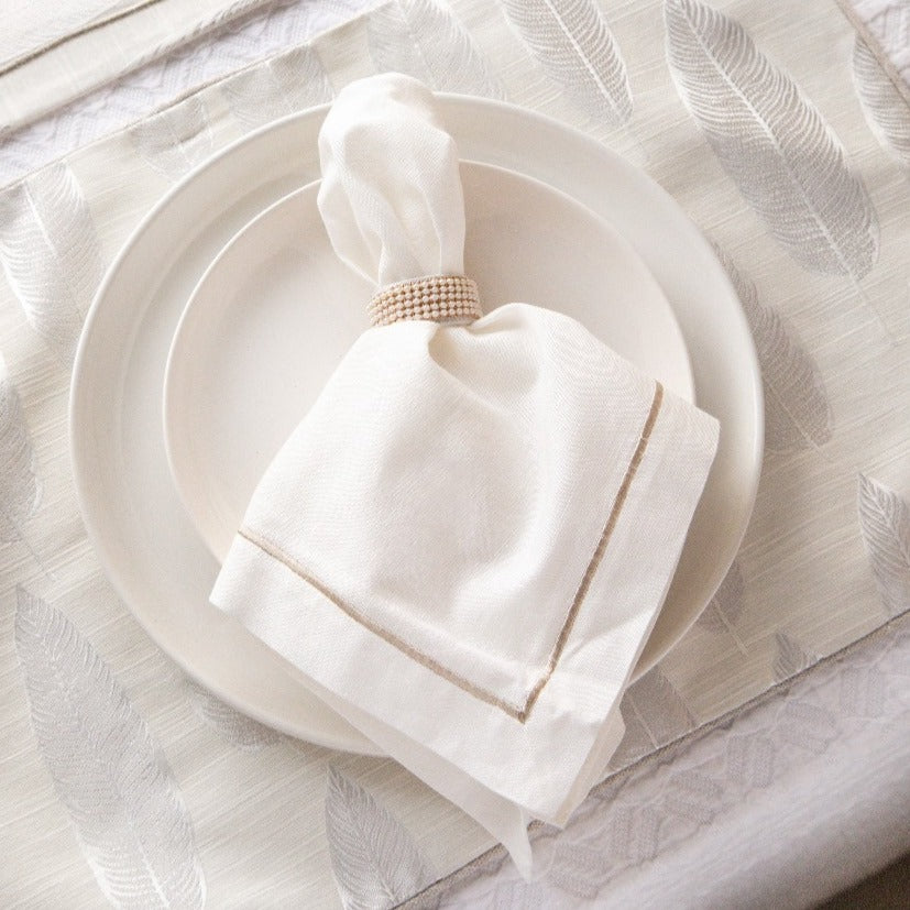 Off White Jewel Toned Napkin
