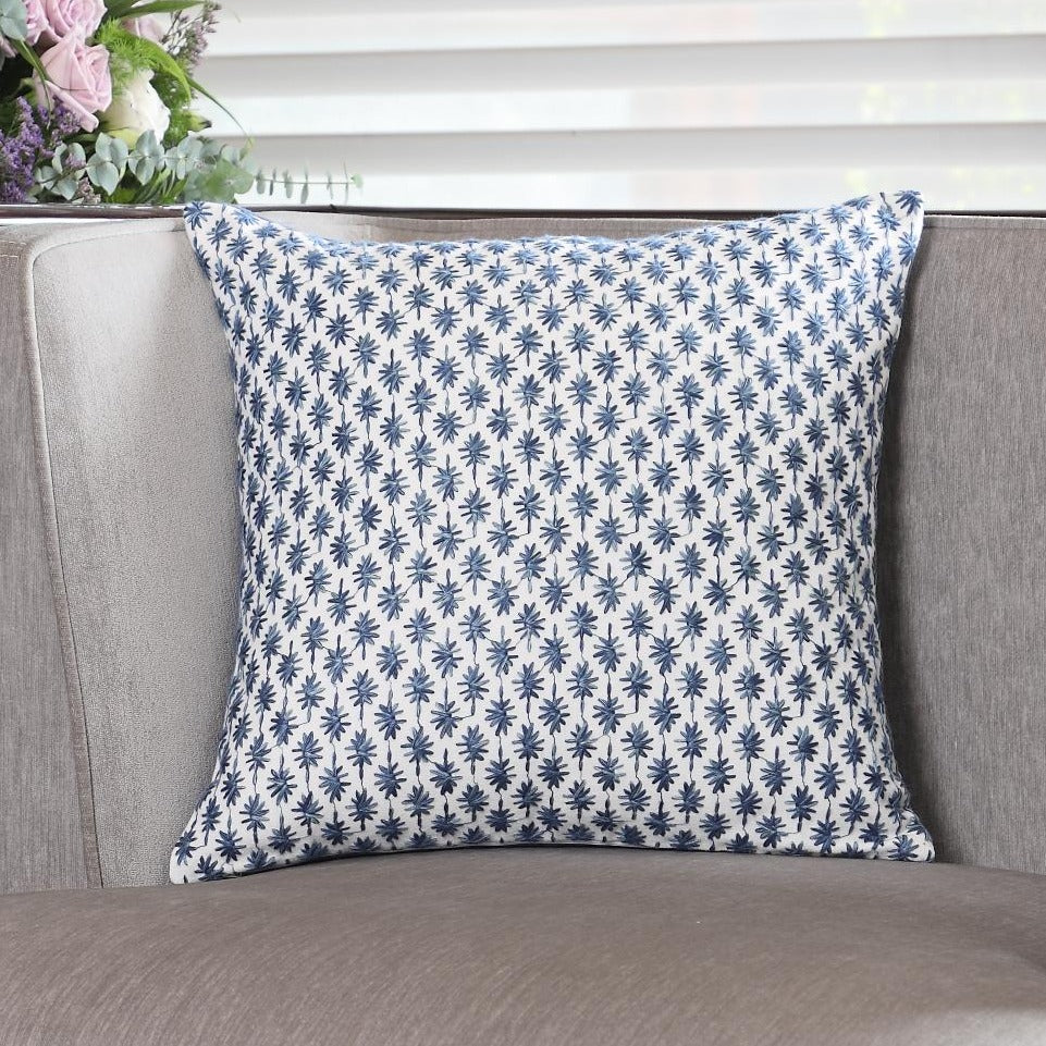 Blue Embroidered Cushion Cover