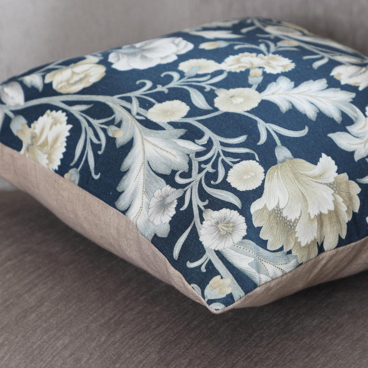 Blue floral cushion cover