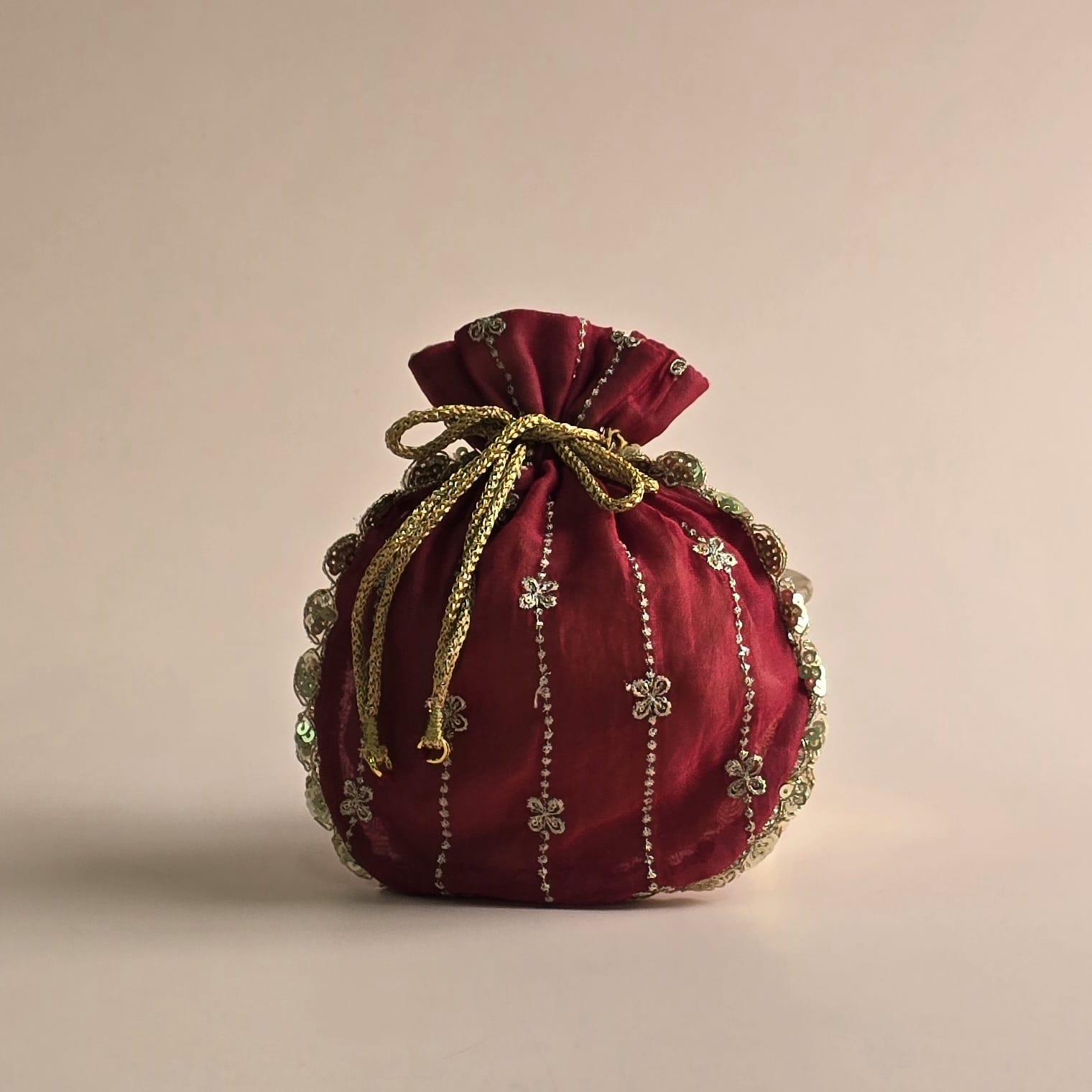 Gold & Red Zari Potli