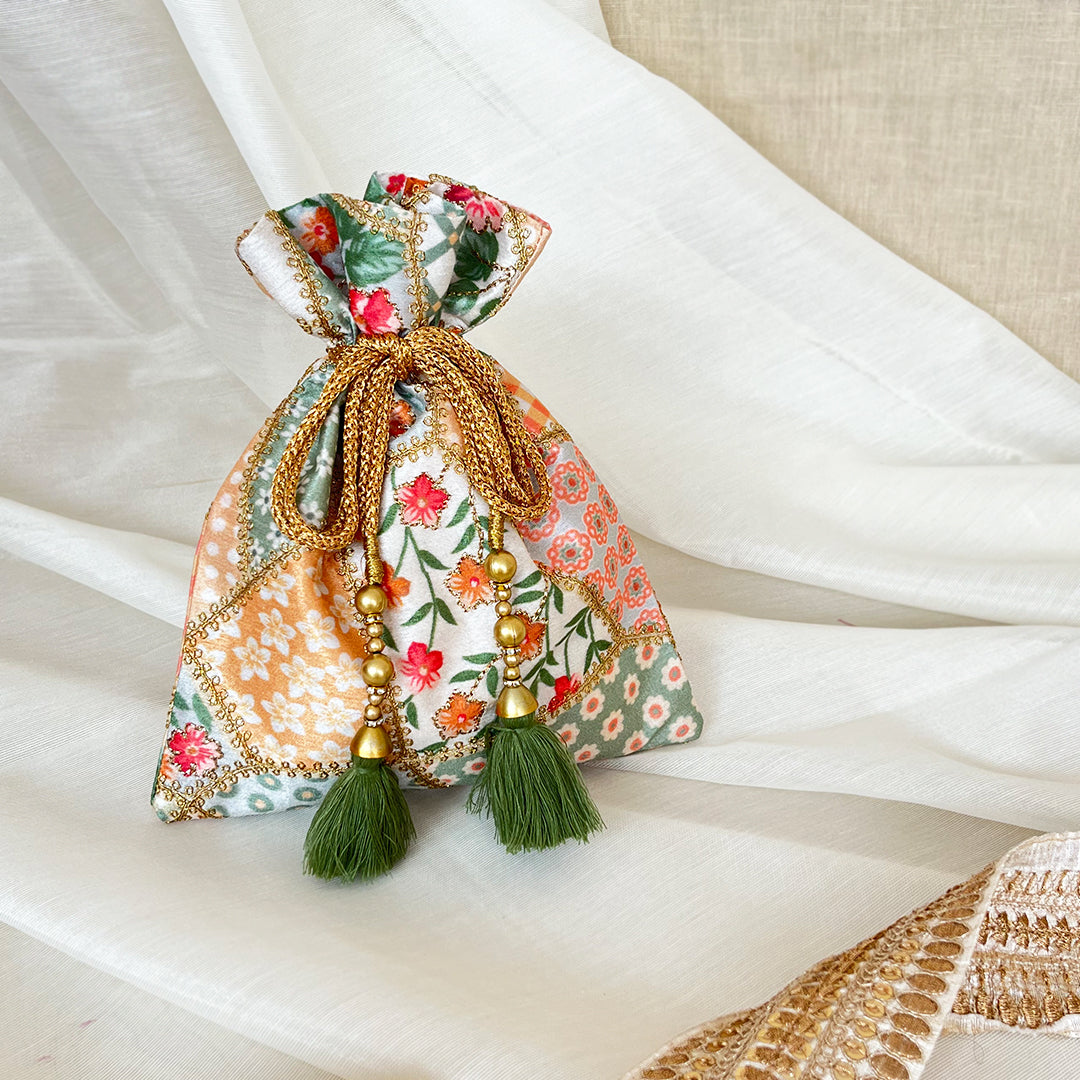 Floral Touch  Embroidered Potli