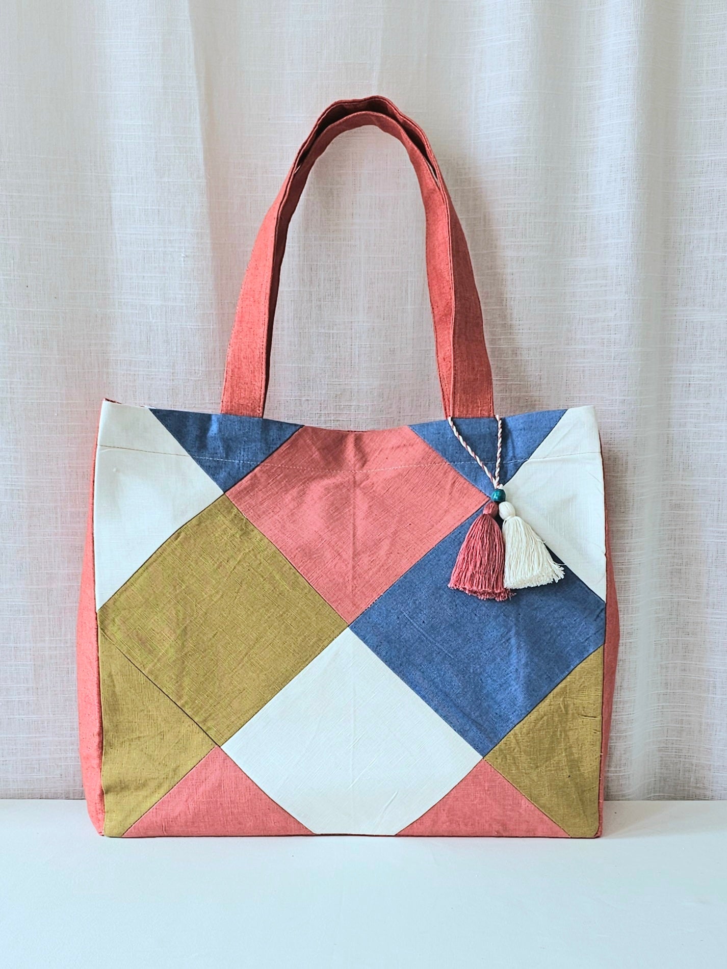 Upcycled Geometry Tote Bag