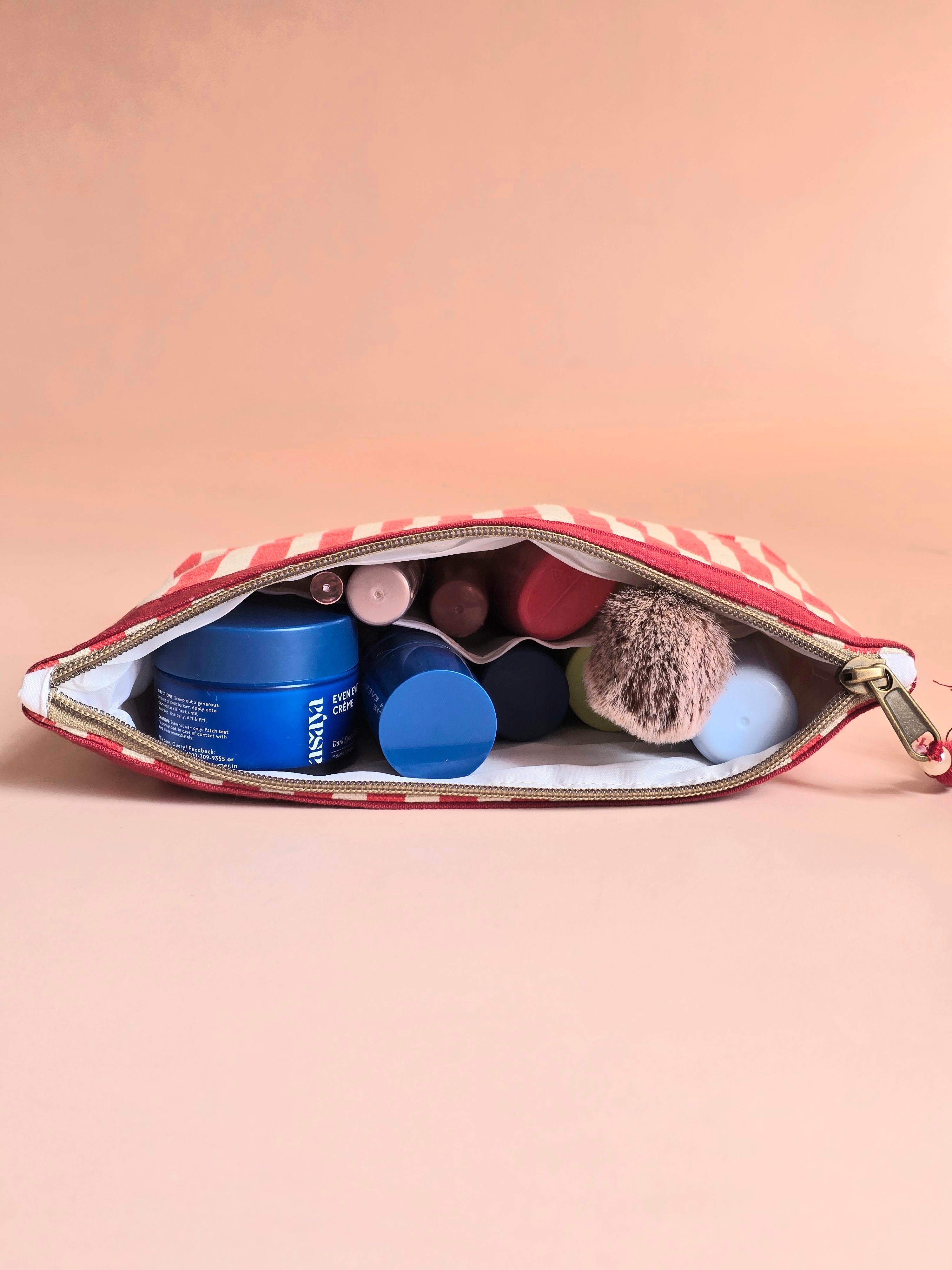 Scarlet Stripes Accessories Pouch