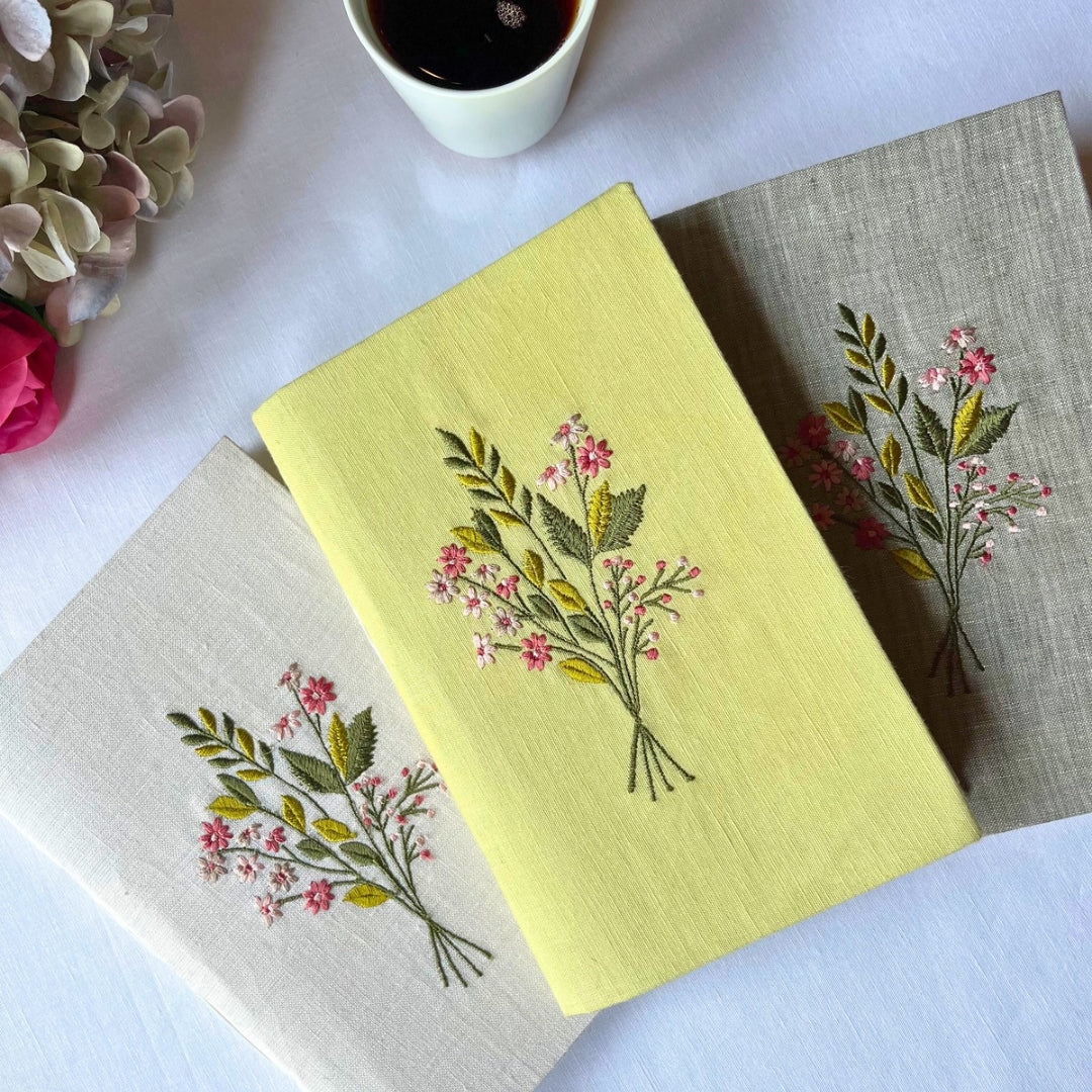 Lemon Green Flower Bouquet Handcrafted Journal