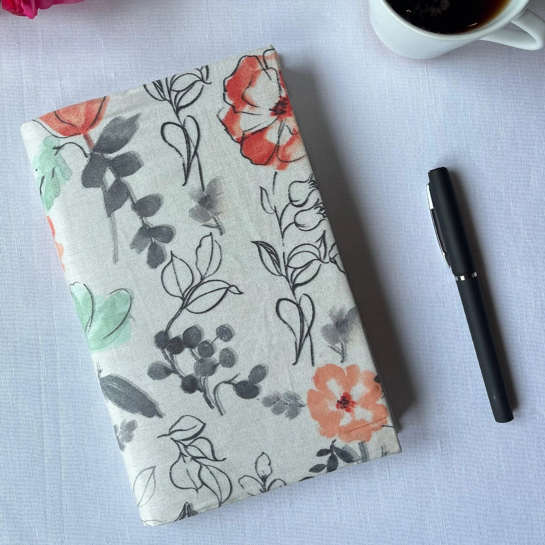 Grey Floral Handcrafted Journal
