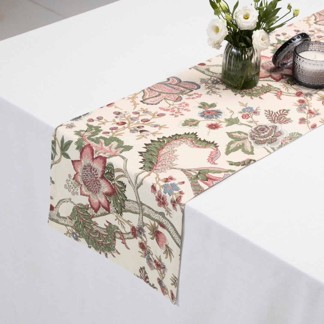 Wildflower Green Table  Runner